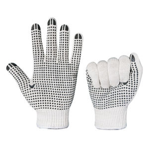 ถุงมือกันลื่น PVC ลายจุด ถุงมือเซฟตี้ CVC ผ้าฝ้ายโพลีเอสเตอร์ ข้อมือยืดหยุ่น ซักได้ ใช้ซ้ำได้ สำหรับงานคลังสินค้า มาตรฐานเวียดนาม ISO QCVN - Product Image 4