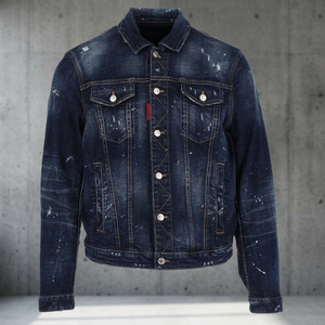 Veste en jean délavée élégante pour homme, 100 % coton, coupe régulière, manches longues, personnalisable, pour l'extérieur – Collection Hiver 2023 - Product Image 2