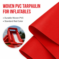 Drapeau gonflable en tissu PVC tissé 500D 18x18 rouge résistant aux intempéries pour cérémonie de lancement