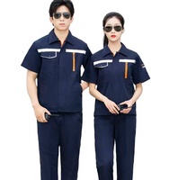 Ensembles de vêtements de travail en polyester à manches courtes haute visibilité pour l'été, avec logo personnalisé, certifiés CE, vêtements de protection respirants pour usine