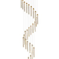 Lustre en cristal de luxe pour escalier, maisons duplex, villa, salon suspendu, moderne, minimaliste, LED à intensité variable