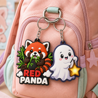 Porte-clés en caoutchouc PVC souple personnalisé avec logo, personnage 3D, dessin animé, anime