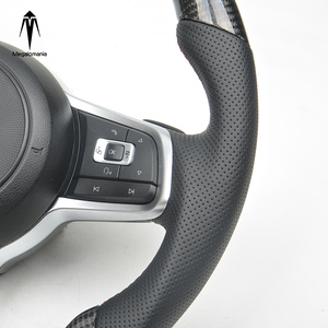 Volant en cuir véritable en fibre de carbone adapté à VW GTI GTS R <span class=keywords><strong>GTD</strong></span> <span class=keywords><strong>Golf</strong></span> 7 MK7 MK6 R-Line Polo Passat - Product Image 4