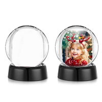 Htpmart personnalisé Noël boule à neige cadre Photo Sublimation vierge imprimable boules à neige boule de neige avec feuille de papier double face
