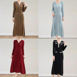 Robes d'église en gros pour femmes, robes plissées modestes printemps-été, couleur unie, simples, décontractées, taille unique - Product Image 3