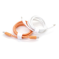 Kabel USB C ke C Tahan Aus dengan Jalinan Kristal Transparan, 2 Warna, Kabel Pengisian Daya & Transfer Tipe-C