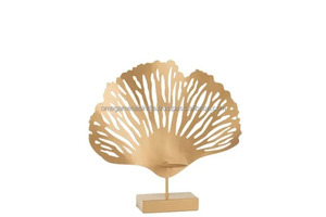 Porte-bougie décoratif en métal doré en forme de feuille, centre de table pour la décoration intérieure, exportateur en gros - Product Image 3