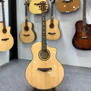 Guitarras Económicas de Madera Sólida, <span class=keywords><strong>Guitarra</strong></span> Acústica de Fábrica con Acabado Brillante, Cuerpo de Abeto y Sapele JF para Estudiantes y Adultos, Instrumento de Cuerdas - Product Image 1