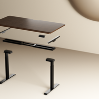 Bureau d'ordinateur électrique réglable en hauteur, moderne et personnalisable, avec double moteur, en bois, pour mobilier intelligent de bureau