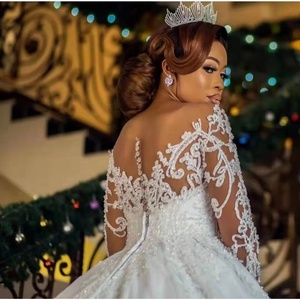 <span class=keywords><strong>Taglie</strong></span> <span class=keywords><strong>forti</strong></span> elegante abito da sposa abito da sposa <span class=keywords><strong>di</strong></span> alta qualità nuova moda all'ingrosso sposa pizzo manica lunga personalizzata abito da sposa - Product Image 2