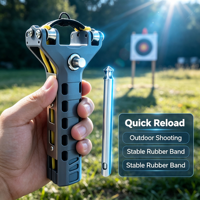 Lance-pierre semi-automatique portable avec chargeur de billes métalliques pour la chasse en extérieur et accessoires de tir