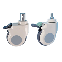 Roues à tige ronde de 125mm roulettes médicales pour meubles hospitaliers