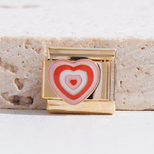 Italian Modular Charm Bracelet Set Heart Pattern Zinc Alloy DIY Jewelry Gift for Unisex - Product Image 5