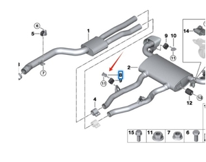 Staffa Silenziatore OEM 18308593695 per <span class=keywords><strong>BMW</strong></span> X3 G01 <span class=keywords><strong>X4</strong></span> G02 - Product Image 4