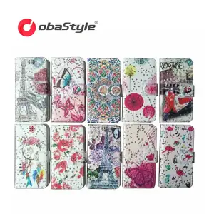 Pengiriman langsung EU casing ponsel kulit PU TPU penutup telepon dompet Flip pola lukisan warna untuk Samsung Galaxy A22 A82