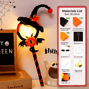 Spooky Halloween Glowing Wizard Wand <b>DIY</b> Pipe Cleaner Craft <b>Kit</b> Ornament Halloween Family Parent Child Activity <b>Kit</b> - Product Image 5