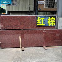 Prix de gros carreaux de dalle de granit rouge flammé poli et aiguisé pour décoration extérieure d'escalier de comptoir de cuisine
