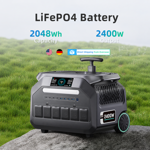 German Spot remote control Sine Wave LiFePO4 <b>Solar</b> Home Backup Emergency Power 2048wh 2400w portable rechargeable power station - Product Image 1