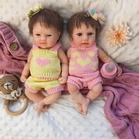 Poupées Reborn en silicone 30 cm Fille LouLou aux cheveux raides, anatomiquement correctes, bouche ouverte, douces au toucher pour soulager l'anxiété