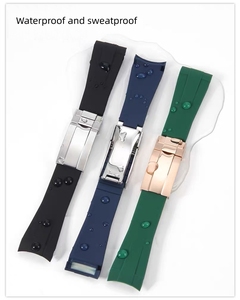 Correa de Reloj de Goma con Extremos Curvos de 20 mm y 21 mm para Relojes Rolex Daytona <span class=keywords><strong>Submariner</strong></span> de 20 mm - Product Image 3