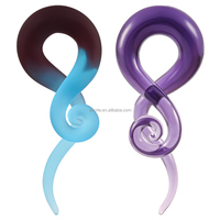 Evorte AB Glass Spiral Ear Tapers Plugs Teardrop Gauges Expander Weights Flesh Tunnels Tragus Helix Piercing Body Jewelry Gold