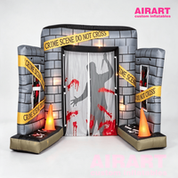 Arche gonflable de la mort enlacée pour Halloween avec éclairage LED, arche gonflable extérieure personnalisée pour la décoration d'événements d'Halloween dans les rues et centres commerciaux