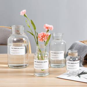 Bouteille de vases en verre ambré vintage à large bouche transparente bon marché avec bouchons en liège couvercles 30ml 60ml 125ml 250ml 500ml 1000ml - Product Image 6