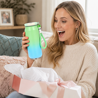 Bouteille d'eau portable isotherme en acier inoxydable 304 de 16 oz, personnalisée, avec couvercle et sangle, motif dégradé de canette de cola, idéale pour les cadeaux