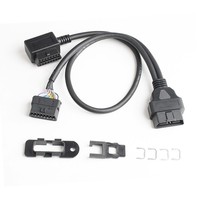 Cable divisor OBD2 de 1 macho a 2 hembras, cable de extensión de 16 pines con soporte de montaje para diagnóstico de automóviles