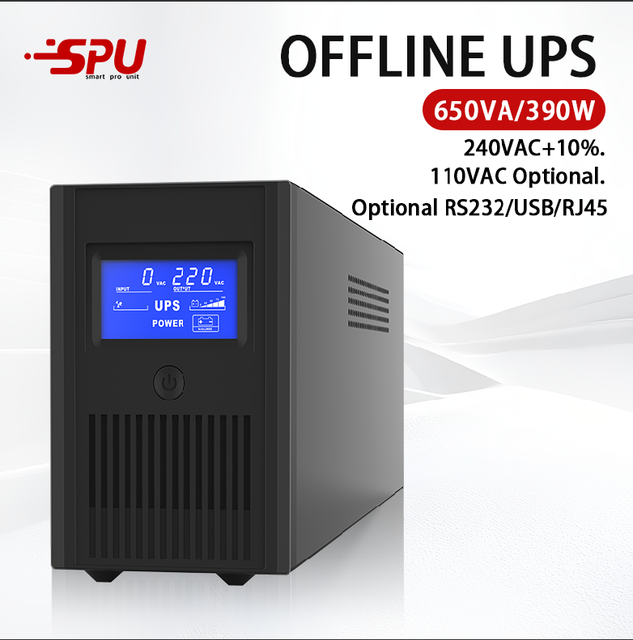 High Quality Offline UPS Power Supply 650va Single-phase 110V/220V Built-in Battery Backup UPS Power Supply Manufacturer