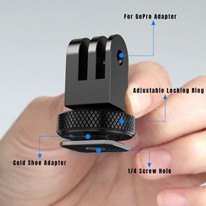 Adaptateur de fixation à griffe chaude en aluminium CNC pour GoPro Hero 13/12/11/10/9/8/7/6/5, DJI Osmo Action 5/4/3/2/1, AKASO, <span class=keywords><strong>Campark</strong></span> - Product Image 4