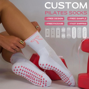 Chaussettes de Pilates BiLu à <span class=keywords><strong>livraison</strong></span> <span class=keywords><strong>rapide</strong></span>, personnalisées, multicolores, douces et confortables, avec manchette élastique et grip antidérapant, design gratuit, échantillon disponible - Product Image 1
