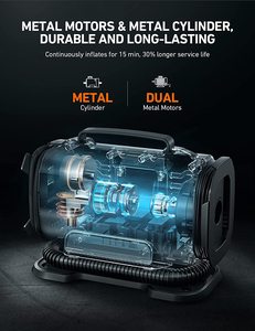 Compresseur d'air électrique multifonction, gonfleur de pneus de voiture, gonfleur de pneus numérique AC/DC, pompe à air pour pneus portable, DC 12V AC 110V - Product Image 5