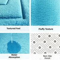 Tapis de bain en polyester gaufré, absorbant, séchage rapide, lavable, à poils longs, pour salle de bain, bureau et entrée, antidérapant