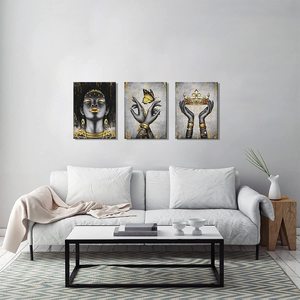Venta al por Mayor <span class=keywords><strong>de</strong></span> 3 Paneles con Impresiones <span class=keywords><strong>de</strong></span> Arte Africano en Negro, Decoración <span class=keywords><strong>de</strong></span> Pared para el Hogar, Cuadro Pintado a Mano, Retrato <span class=keywords><strong>de</strong></span> Mujer Africana sobre Lienzo - Product Image 2