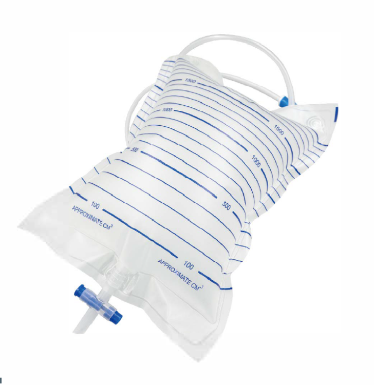 Bolsa de orina médica desechable quirúrgica de 2000 ml para uso hospitalario Bolsa de drenaje de orina desechable