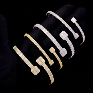 Bracelet tendance plaqué or, argent sterling 925, testé au diamant, moissanite VVS, certificat GRA, cadeau pour femme, en stock - Product Image 1