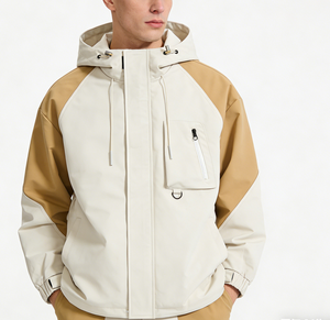 Chaqueta <span class=keywords><strong>Cortavientos</strong></span> para <span class=keywords><strong>Hombre</strong></span> con Capucha, para <span class=keywords><strong>Montaña</strong></span> y Aire Libre, Tallas Grandes, Casual, Impermeable, Transpirable, con Cremallera, Logotipo Personalizado Bordado, Bloques de Color - Product Image 4