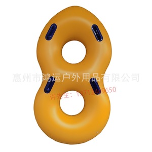 Flotador Inflable para Esquí Acuático, Anillo de Natación Redondo de PVC para una Persona, Rojo, Amarillo, Azul - Product Image 4