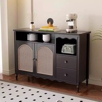 Buffet de Luxe Moderne et Simple, Meuble à Vin Rétro, Rangement Mural Intégré pour Cuisine et Salon, en Bois