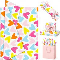 Papier de soie pour emballage cadeau, sacs et boîtes à motifs de coeurs colorés, 30 feuilles, emballage cadeau blanc, mariage, anniversaire, Saint-Valentin