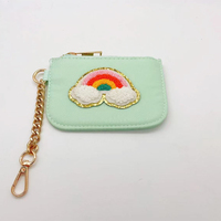 Dompet Gantungan Kunci Mini Portabel Bahan Nilon RTS dengan Patch Huruf Personalisasi, Hadiah Ulang Tahun untuk Wanita, Remaja Putri, Pengiring Pengantin