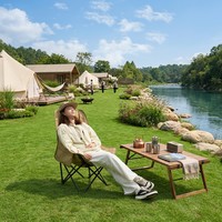 Chaise pliante d'extérieur robuste et portable avec dossier haut, couleur kaki sable, pour pique-nique et pêche, avec sac de transport inclus, vente en gros, OEM disponible