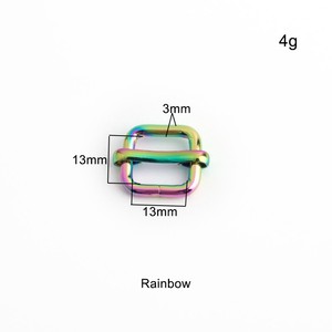 Hebilla de ajuste de anillo para bolso, hebilla deslizante de Metal, correa de arco iris, hebilla trideslizante para bolso, venta al por mayor - Product Image 2