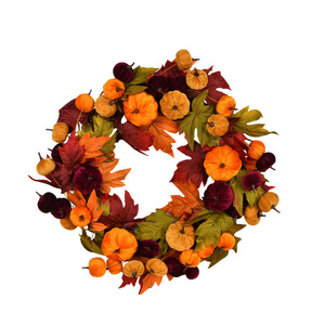 High Quality 50CM Handmade Autumn Halloween Pumpkin Wreath for Home Decoration Door Hanging Rattan Walls-Harvest Festival Easter - Product Image 4