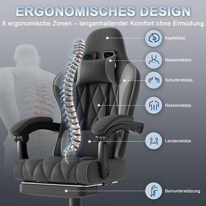 Silla de Oficina Ergonómica de Alta Calidad con Reposapiés, Silla Gamer Económica con Logotipo OEM Gratuito - Product Image 6