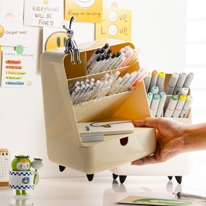 <span class=keywords><strong>Organisateur</strong></span> <span class=keywords><strong>de</strong></span> <span class=keywords><strong>bureau</strong></span> grande capacité avec tiroir et fentes obliques pour stylos et petits articles <span class=keywords><strong>de</strong></span> papeterie - Product Image 2