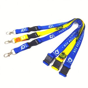 <b>Polyester</b> <b>Lanyards</b> with ID Card Holder Detachable Buckle Silk Screen Printing Colorful for Wedding Trade Show Business Use - Product Image 4
