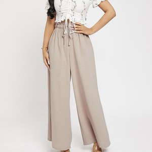 Abbigliamento donna personalizzato fasciatura vita pantaloni larghi Chiffon ufficio pantaloni larghi Palazo alto - Product Image 4