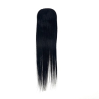 XF LONGFOR Extension de cheveux brésiliens vierges Remy de qualité supérieure, lisses, 10 pouces, avec fermeture à clip unique, frange avant et patch latéral pour femme